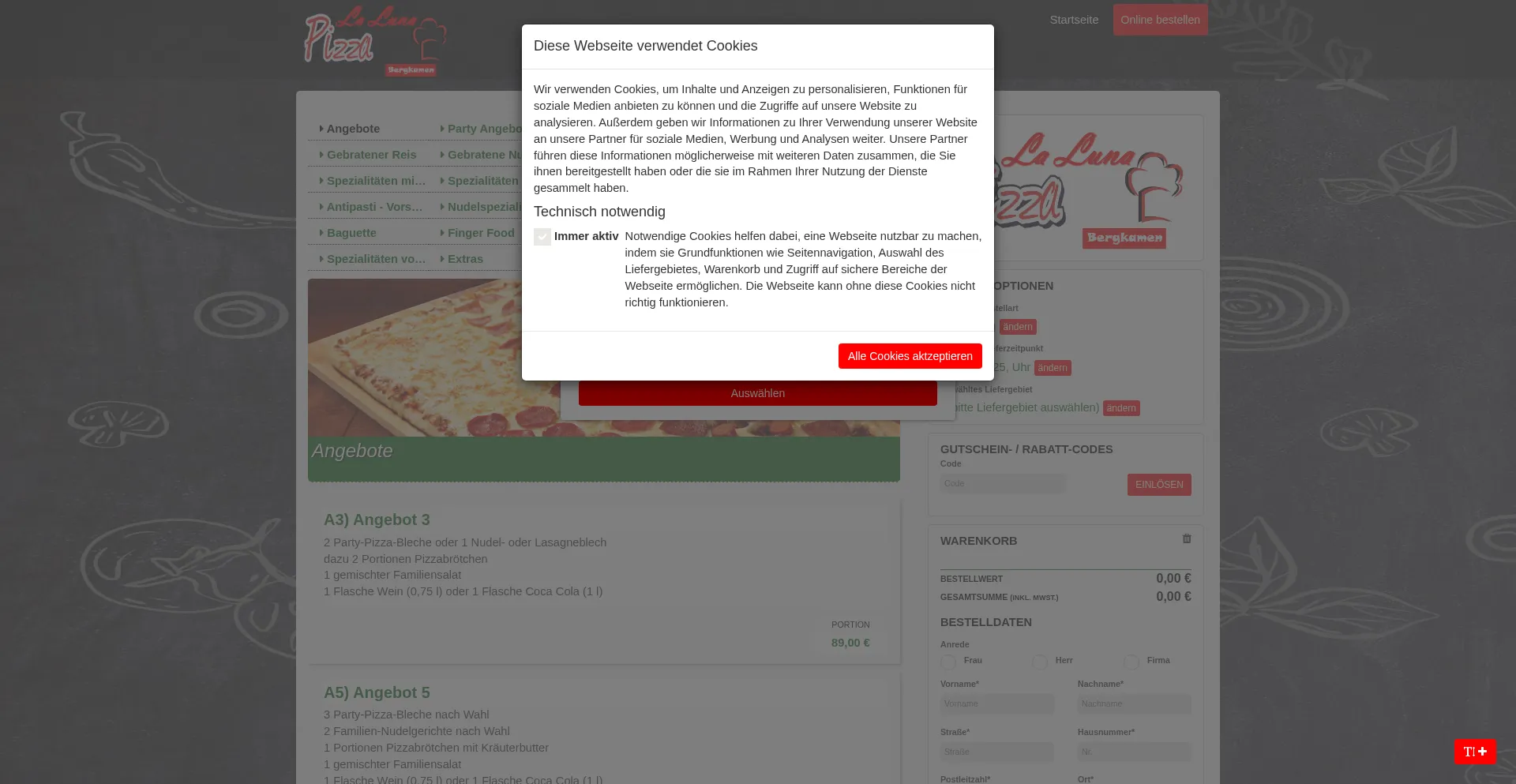 Website screenshot of Laluna-bergkamen.de
