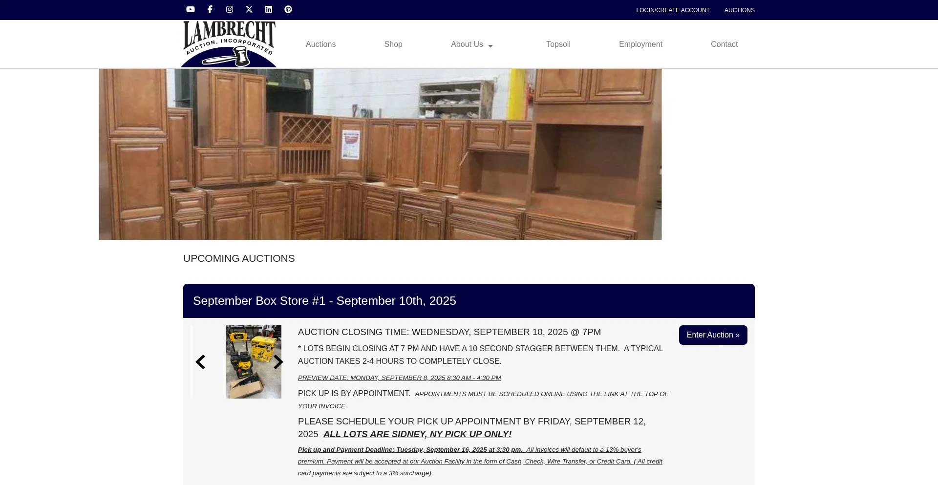Website screenshot of Lambrechtauction.com