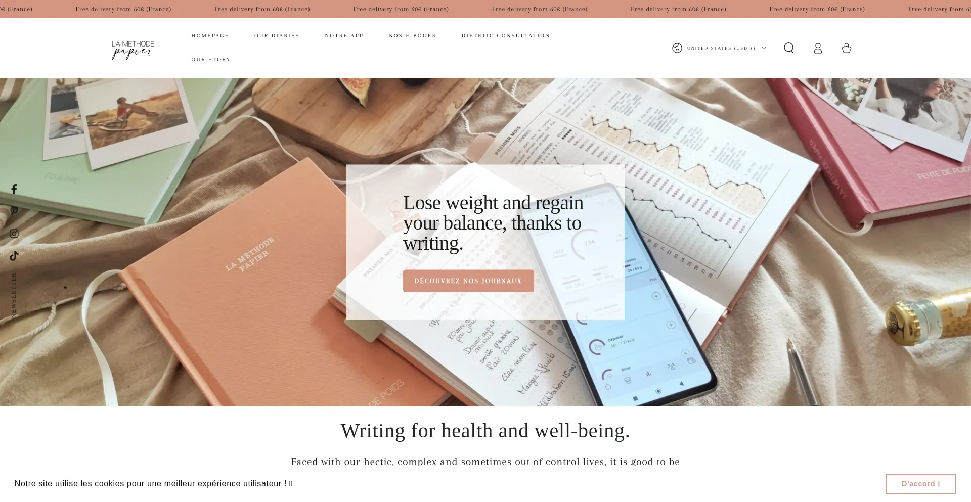 Website screenshot of Lamethodepapier.com