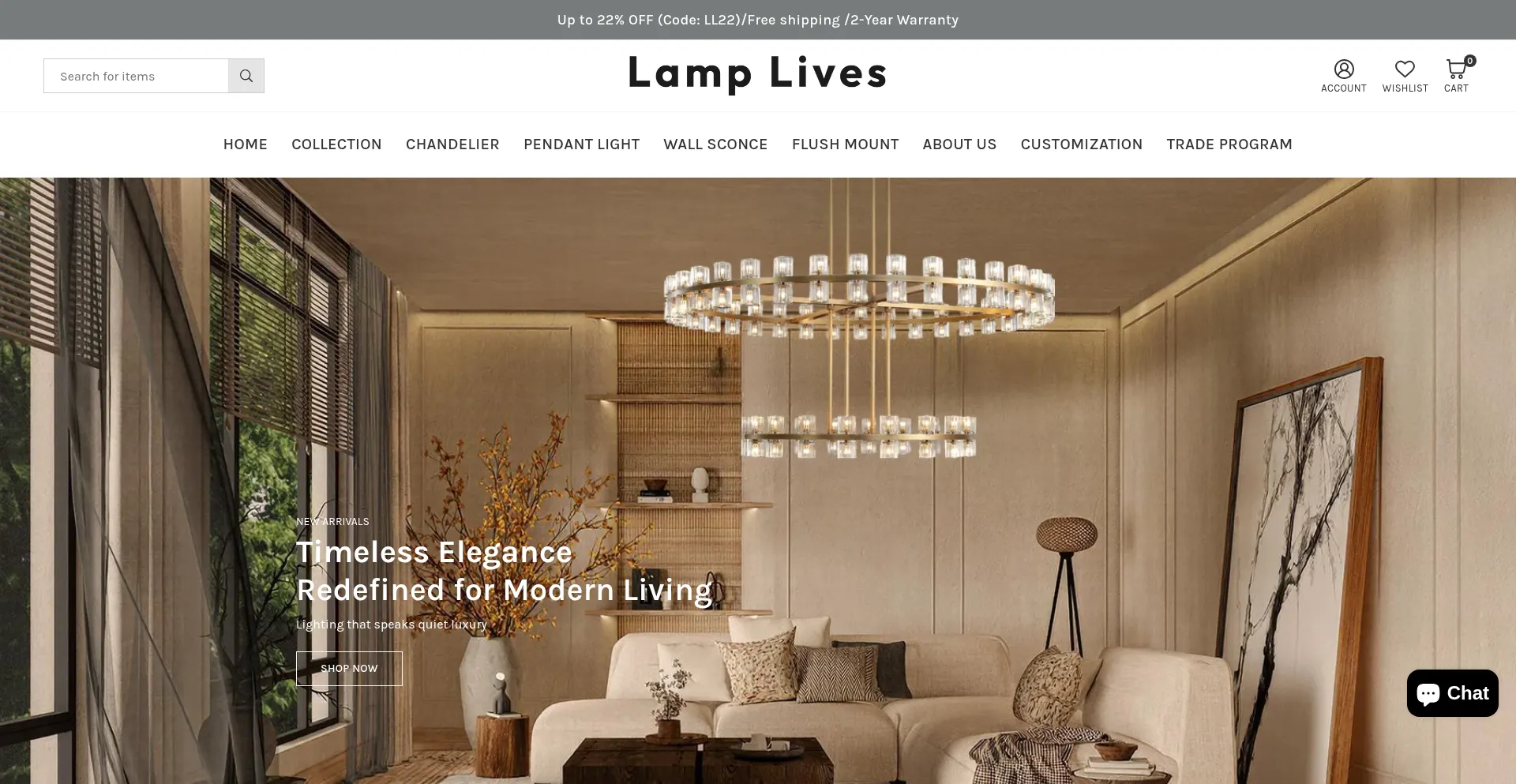 Website screenshot of Lamplives.com