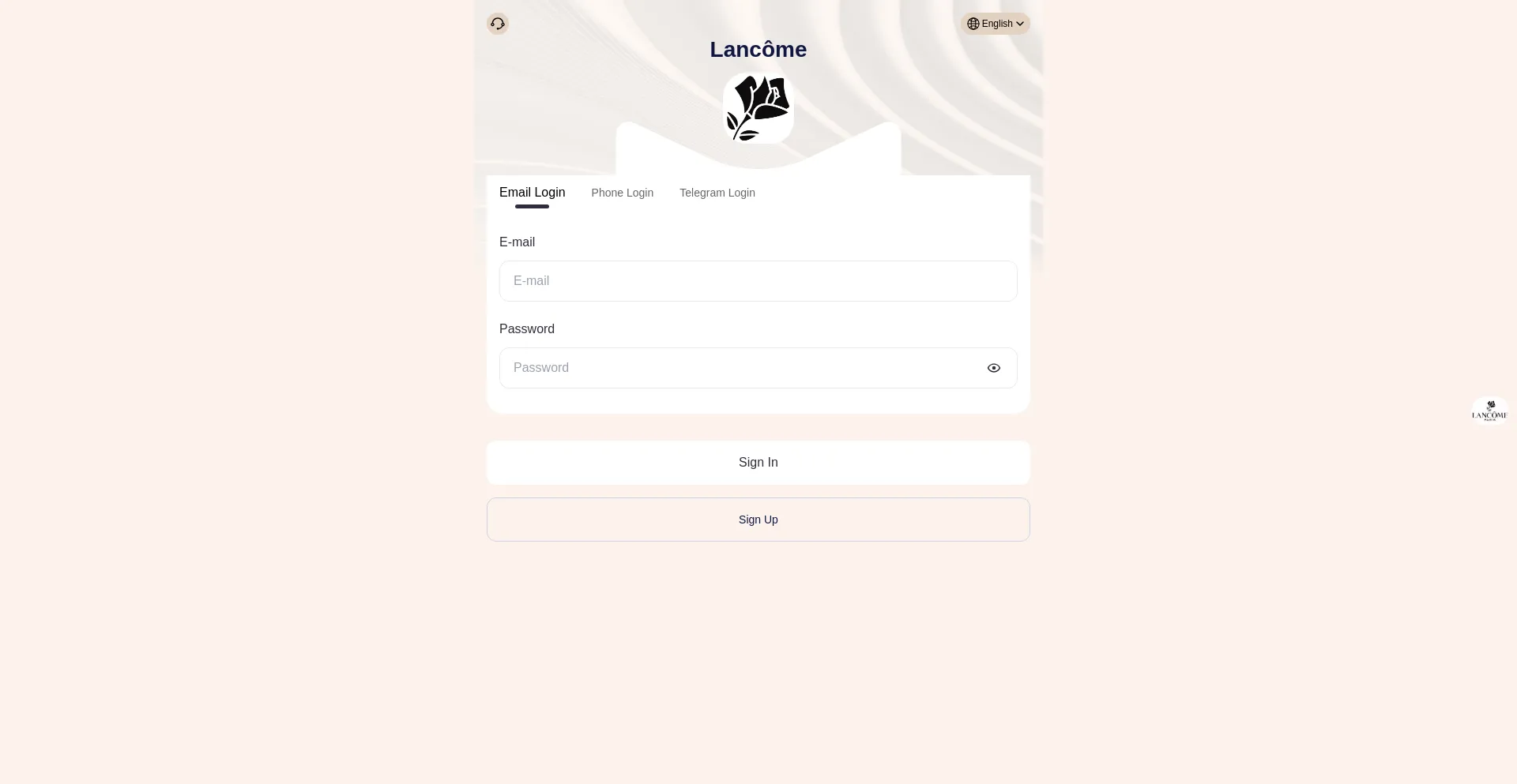 Website screenshot of Lancomeusdt.vip