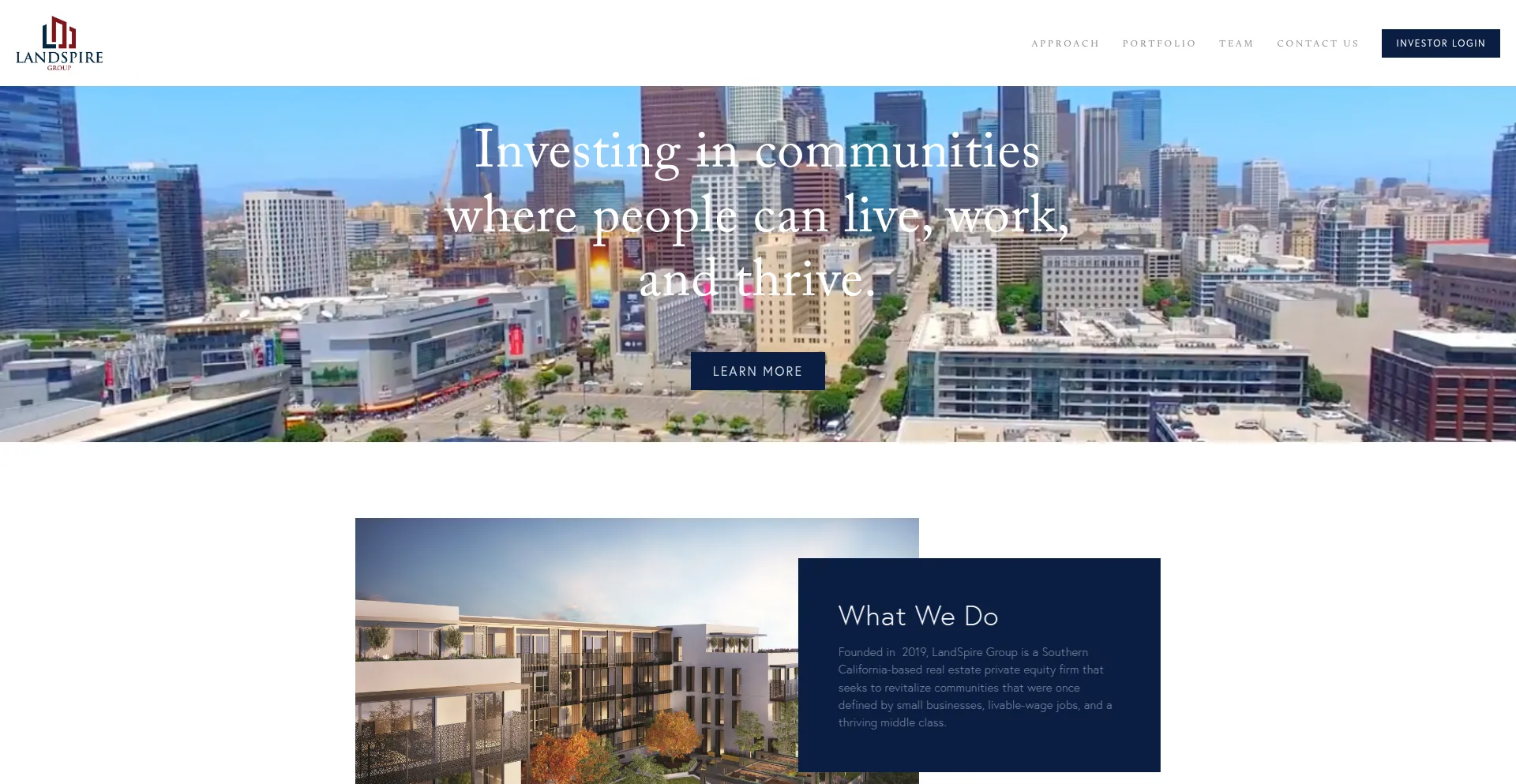 Website screenshot of Landspiregroup.com