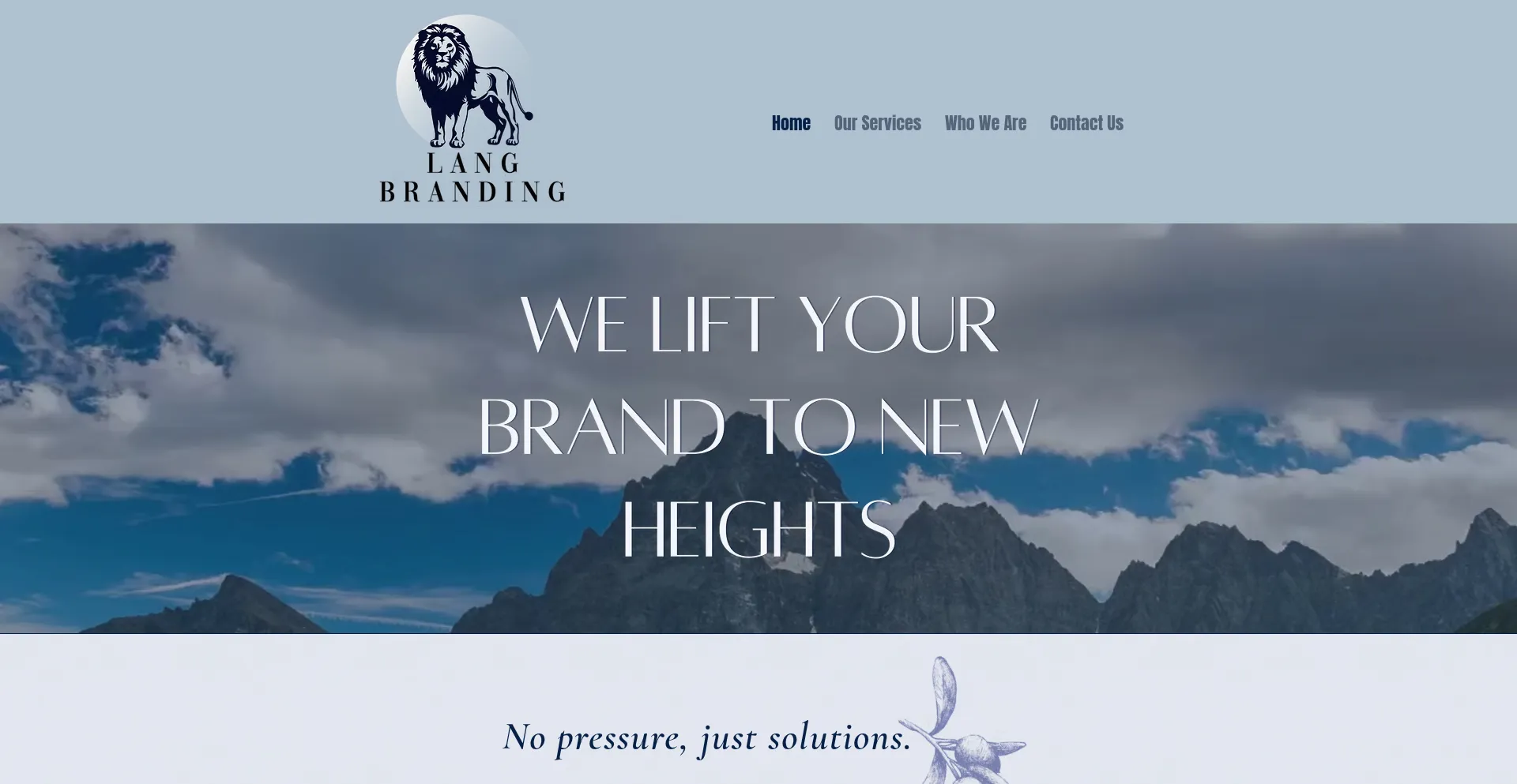 Website screenshot of Langbranding.com