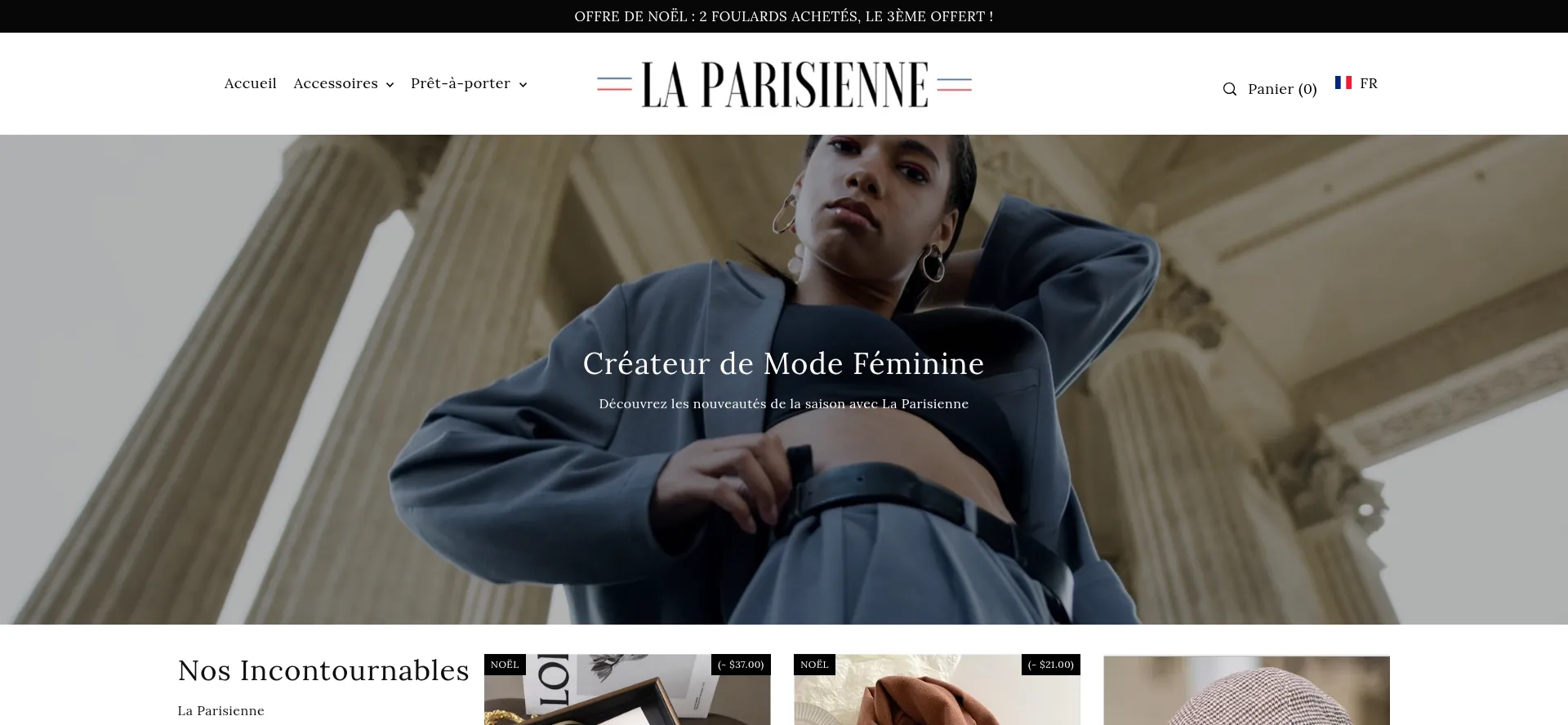 Website screenshot of Laparisienne-officielle.com