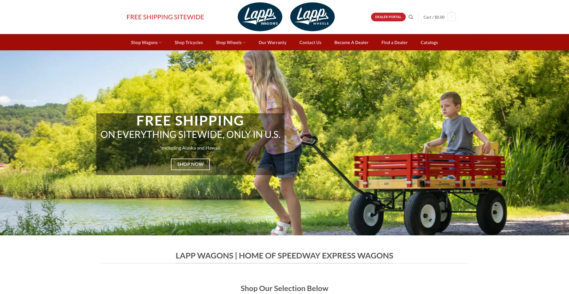 Website screenshot of Lappwagons.com