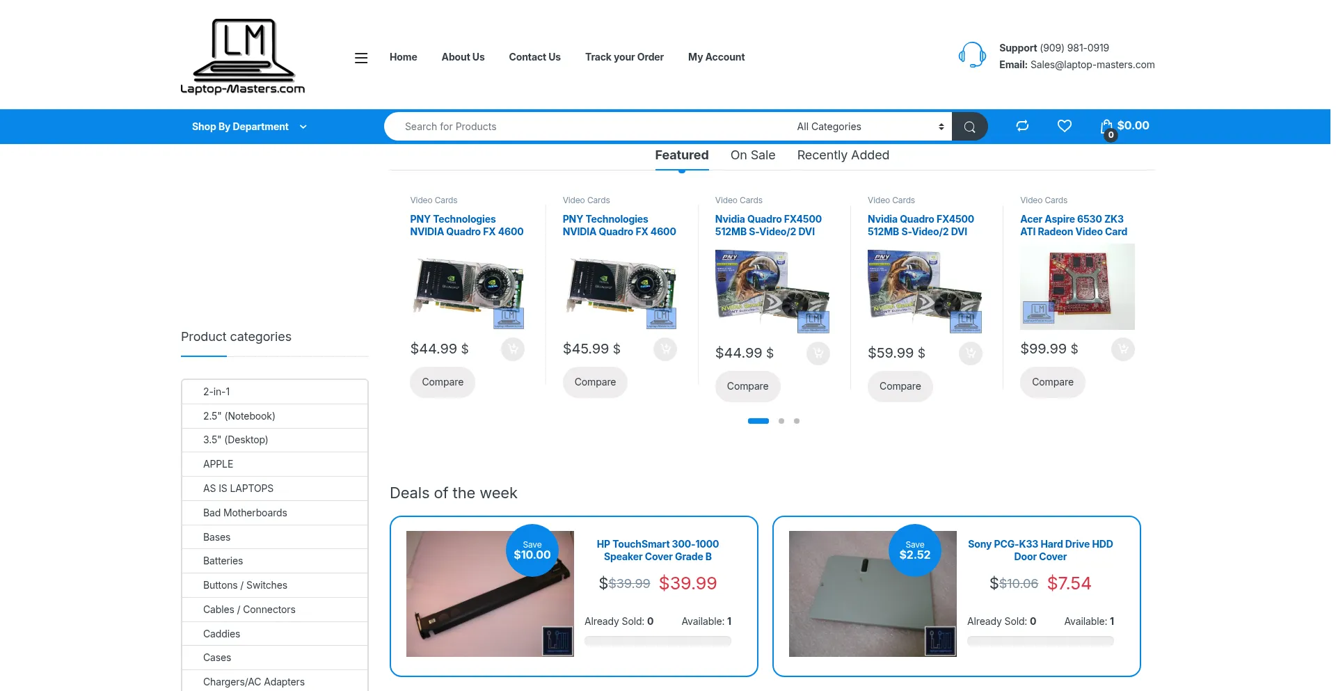 Website screenshot of Laptop-masters.com