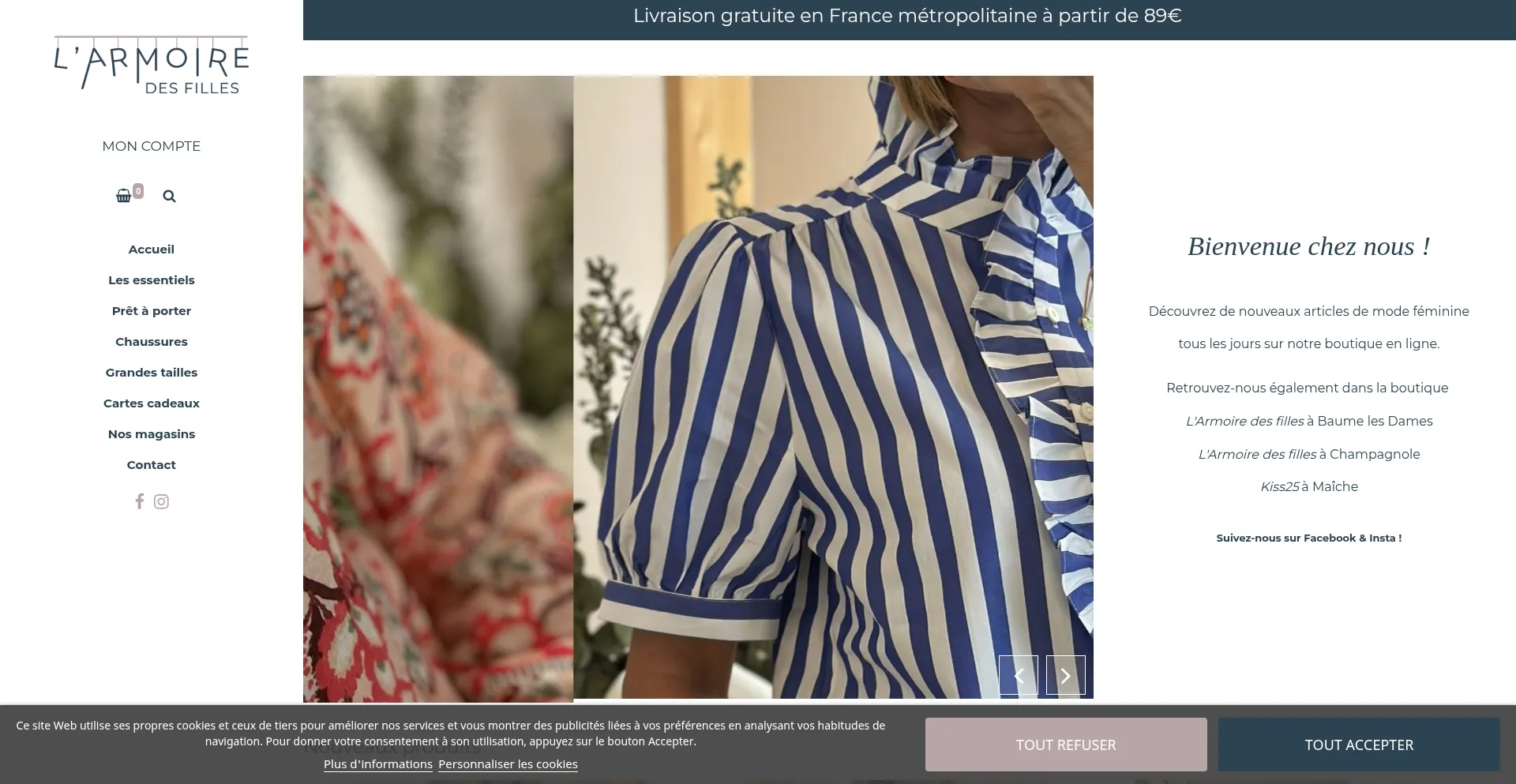 Website screenshot of Larmoiredesfilles.com