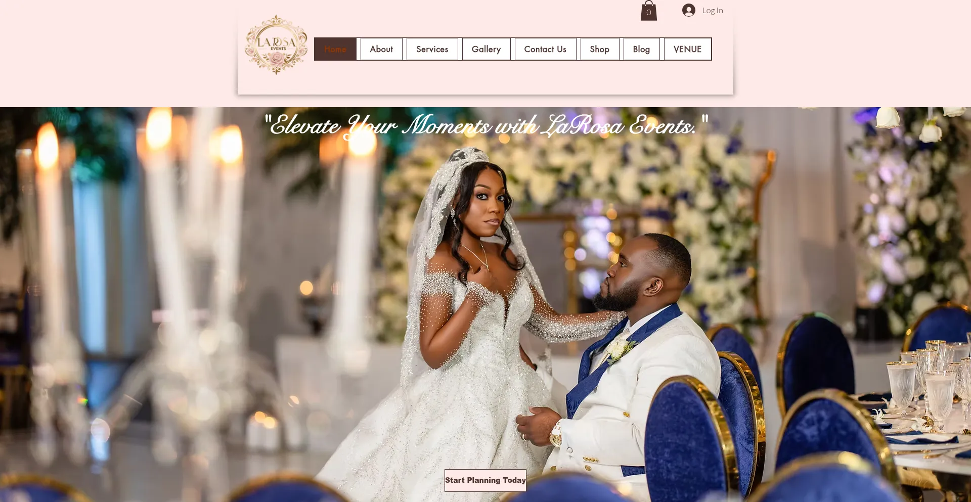 Website screenshot of Larosaevents.com