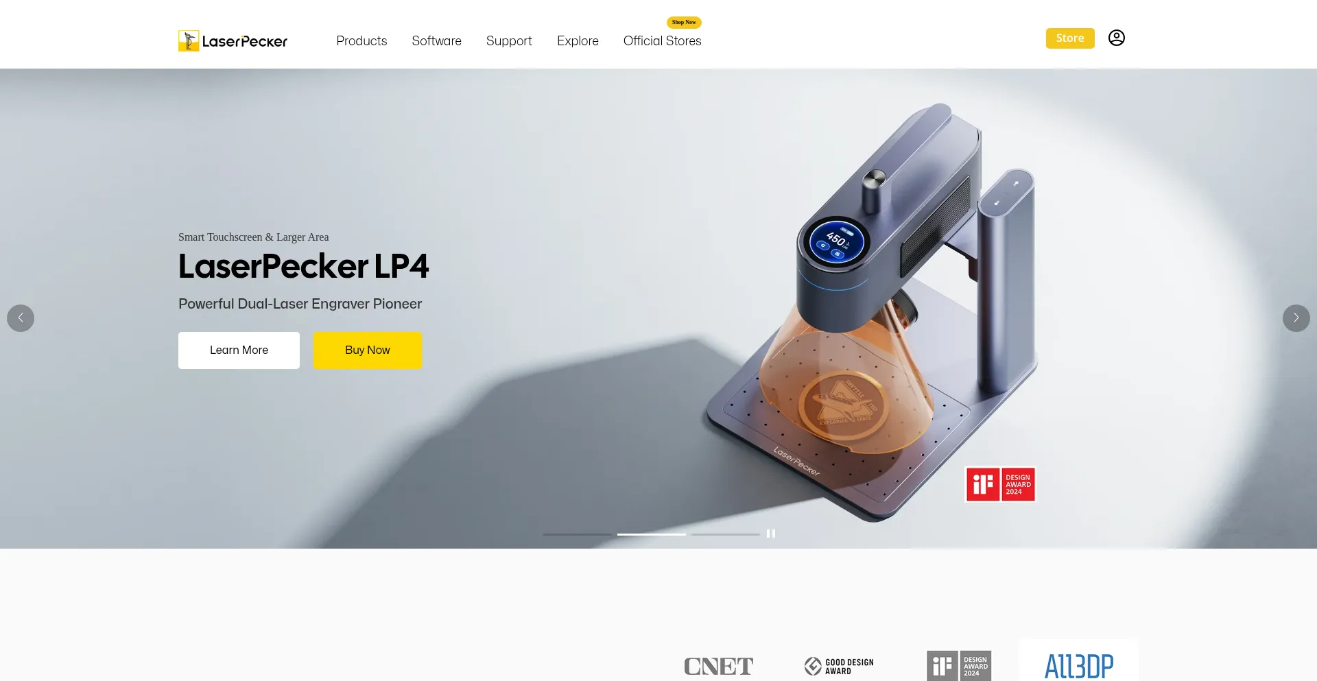 Website screenshot of Laserpecker.net