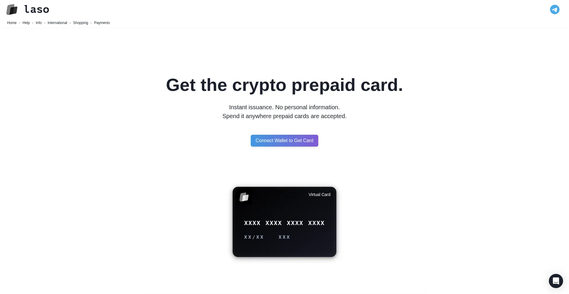 Website screenshot of Laso.finance