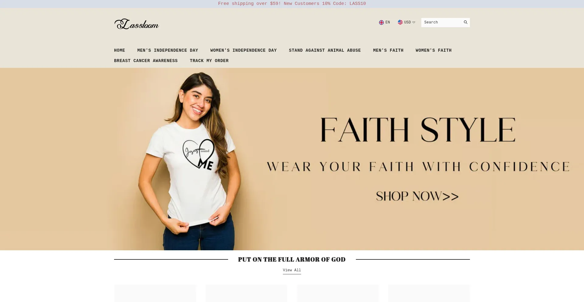 Website screenshot of Lassloom.com