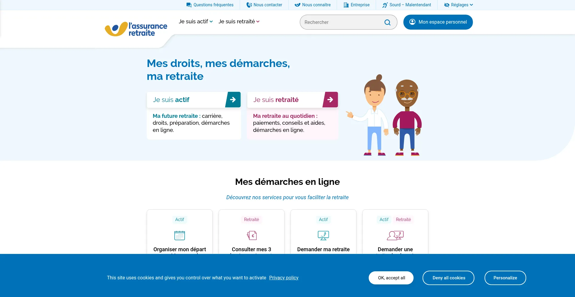 Website screenshot of Lassuranceretraite.fr