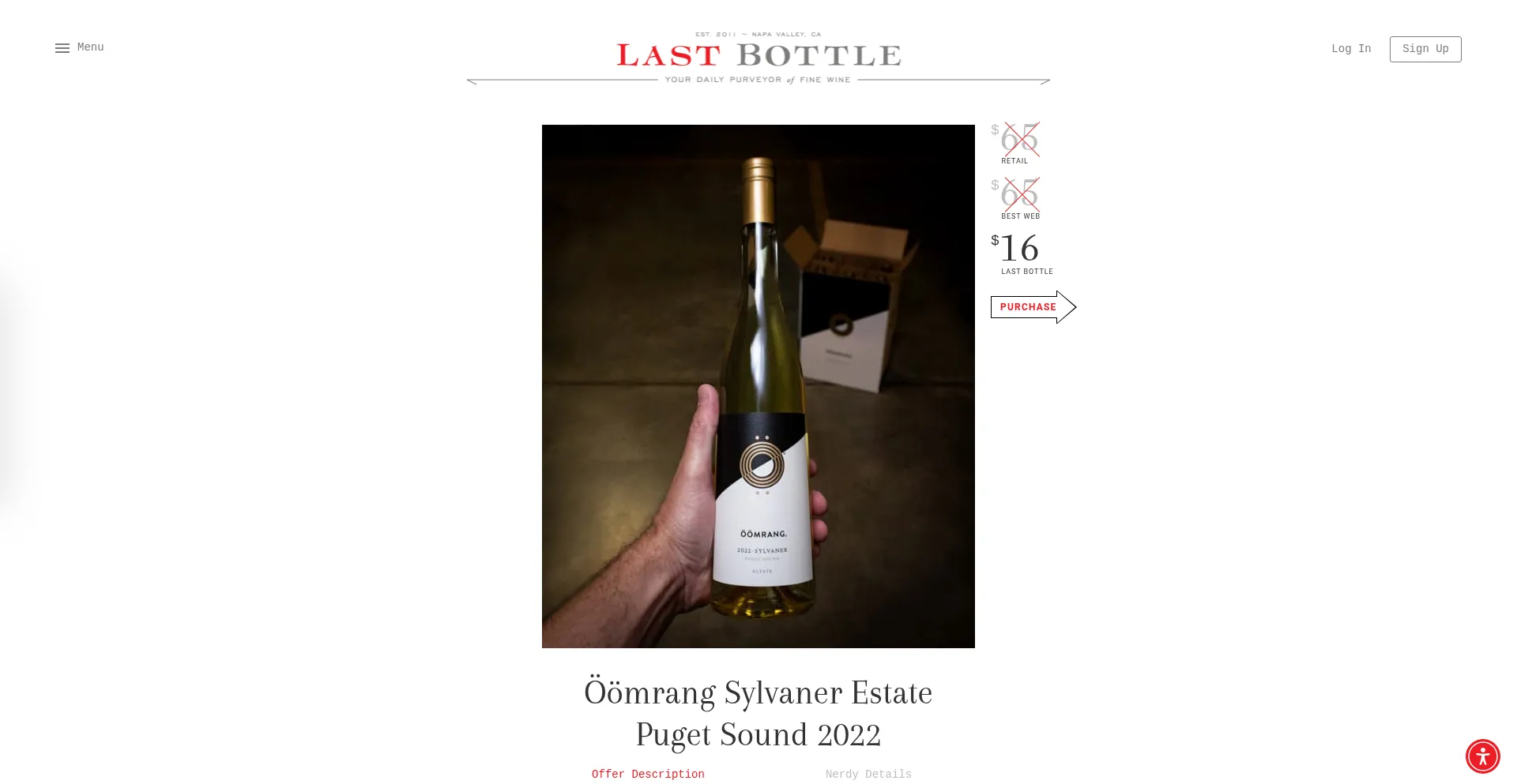 Website screenshot of Lastbottlewines.com