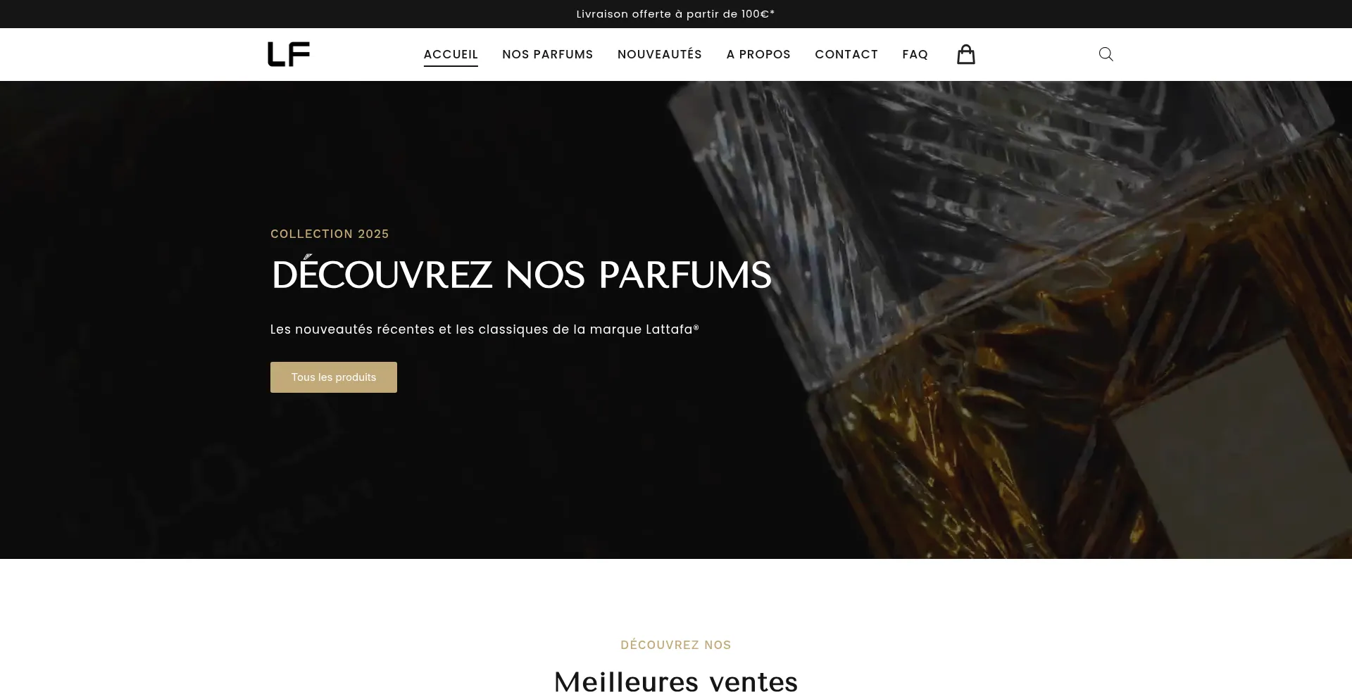 Website screenshot of Lattafa-france.com