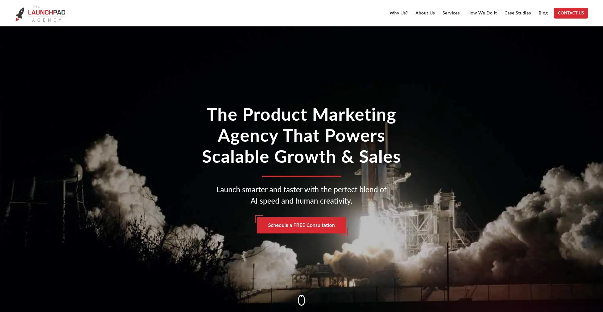 Website screenshot of Launchpadagency.com
