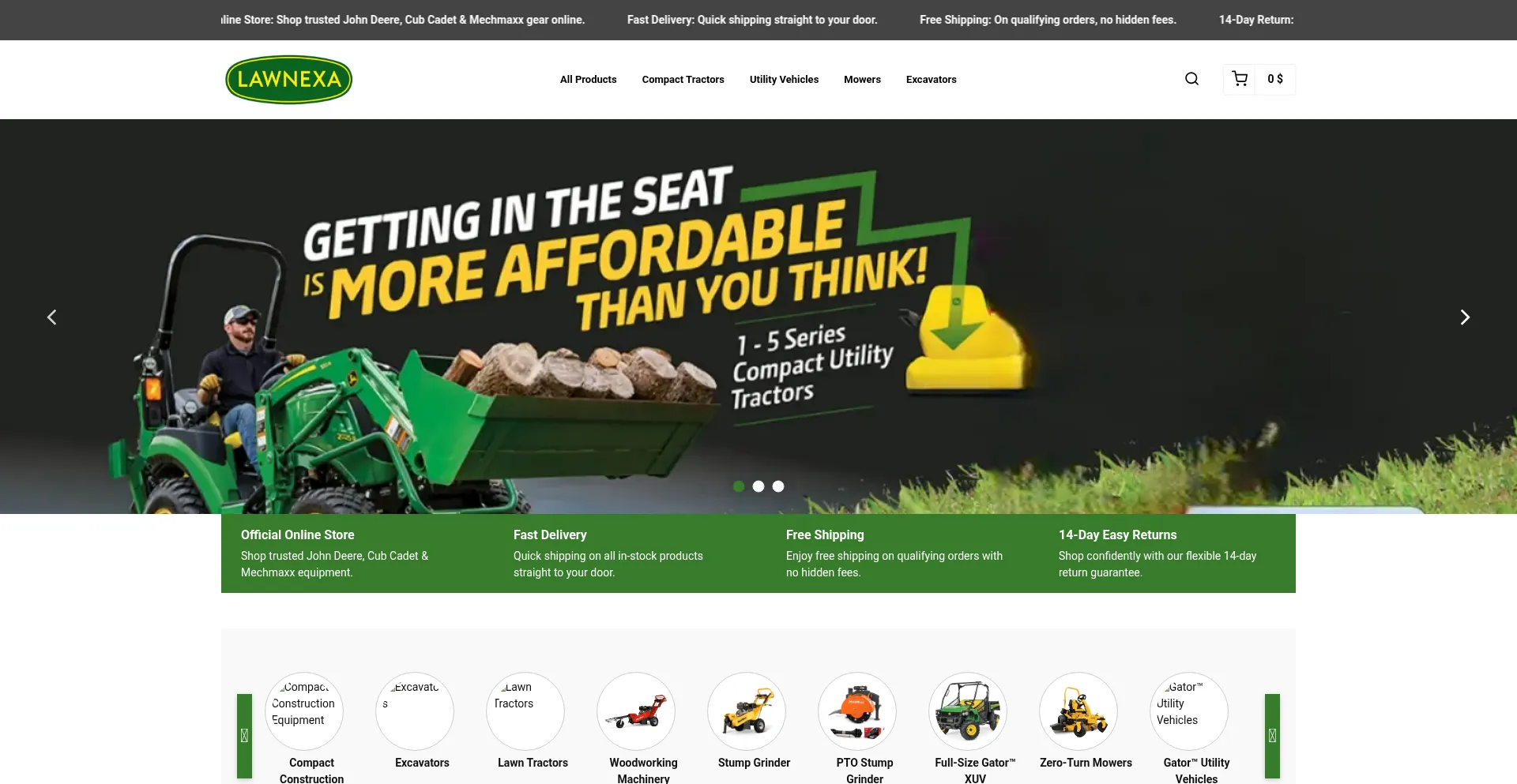 Website screenshot of Lawnexa.shop