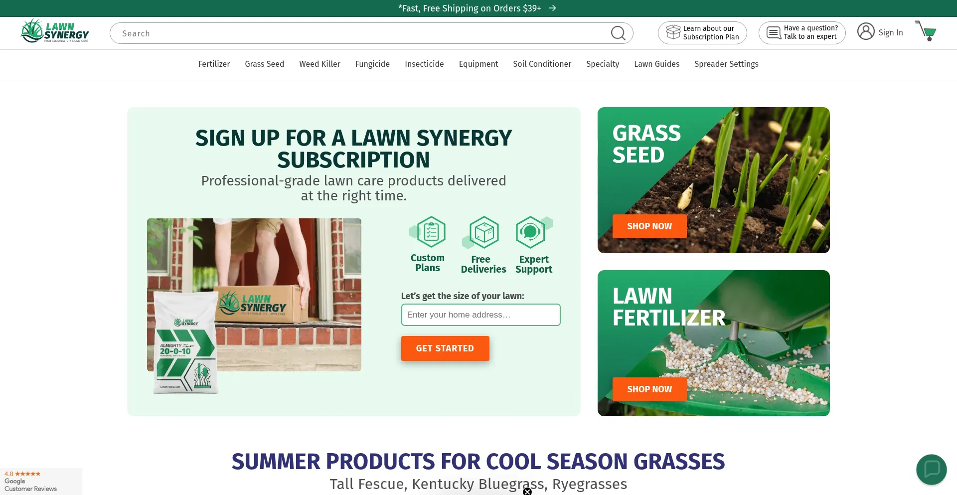 Website screenshot of Lawnsynergy.com