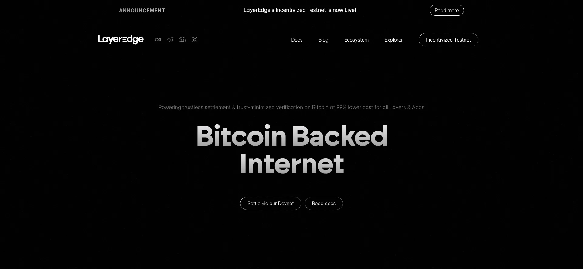 Website screenshot of Layeredge.io