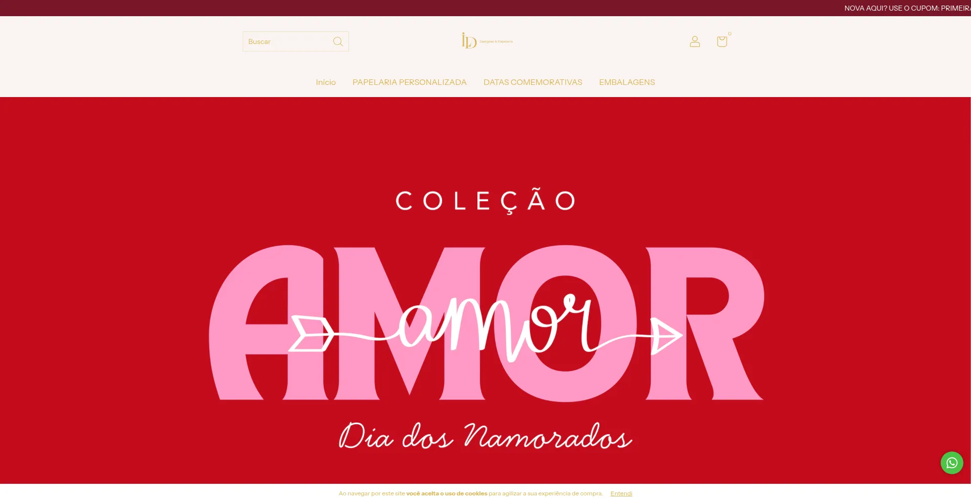 Website screenshot of Ldipapelaria.lojavirtualnuvem.com.br