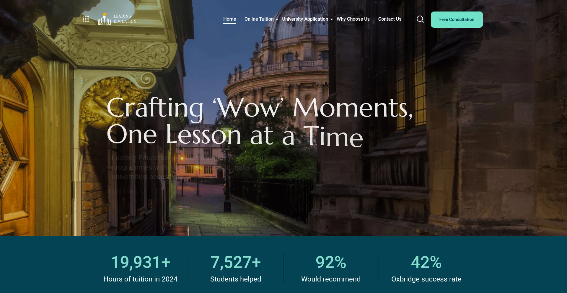 Website screenshot of Leadingeducation.co.uk