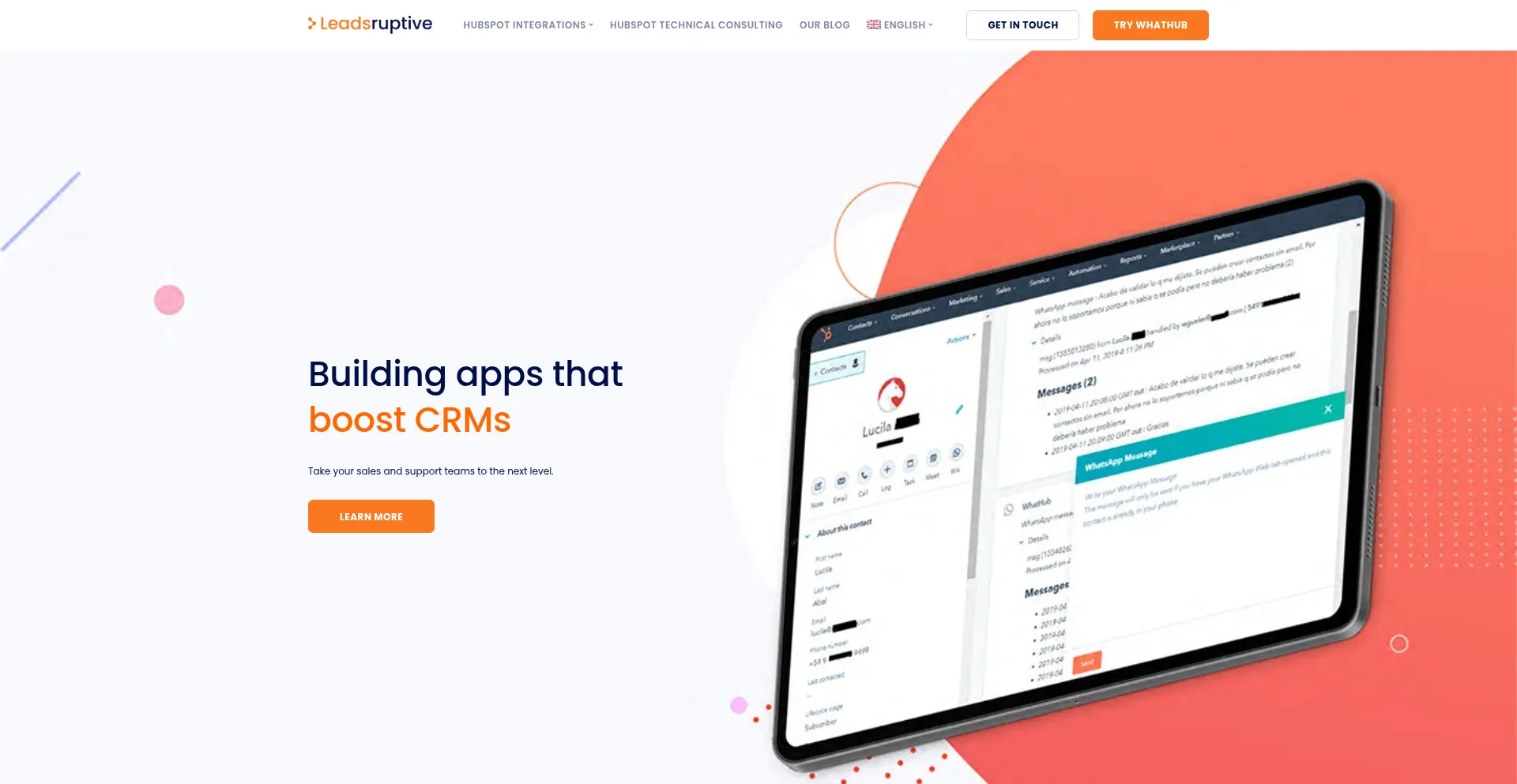 Website screenshot of Leadsruptive.com