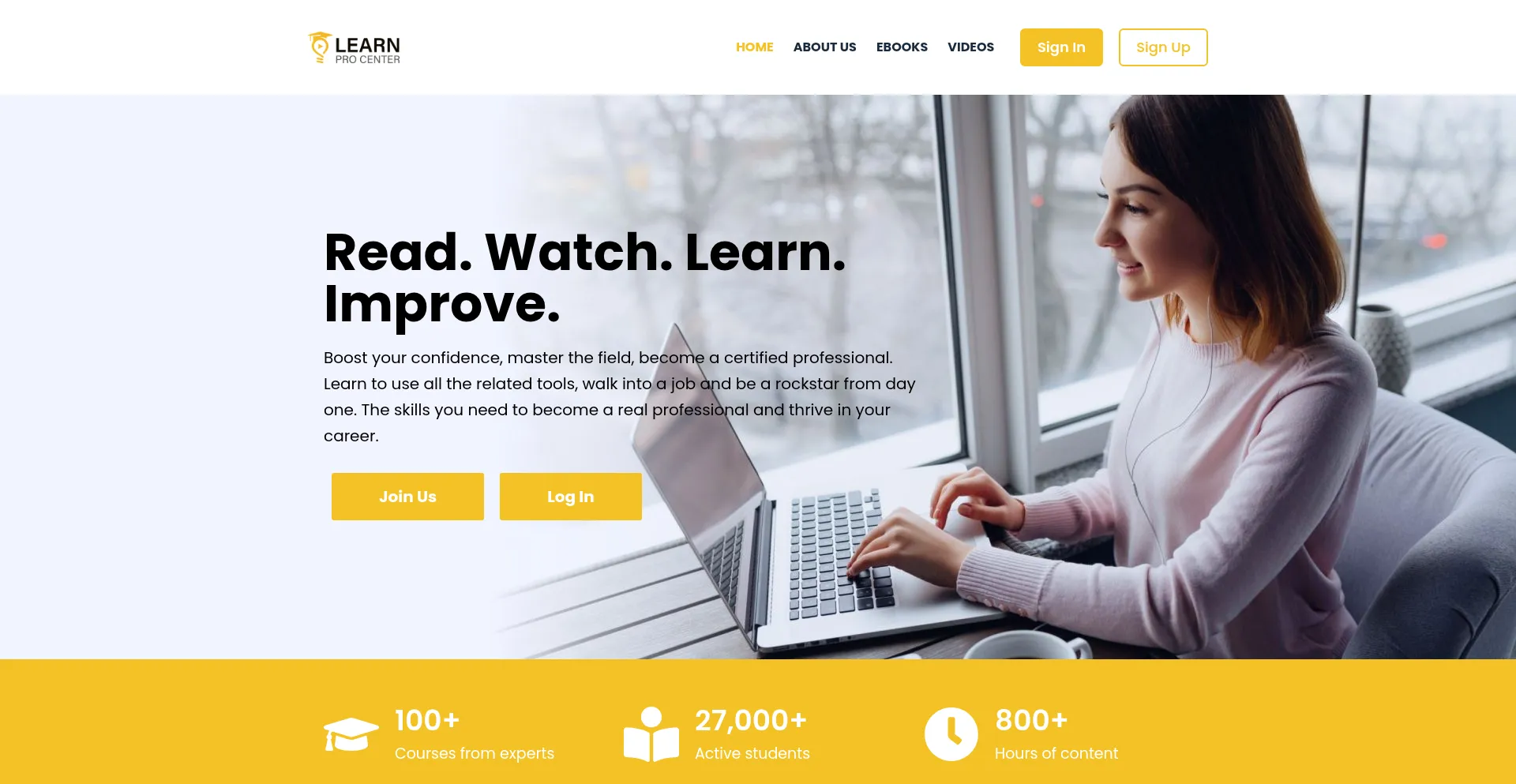 Website screenshot of Learn-procenter.com