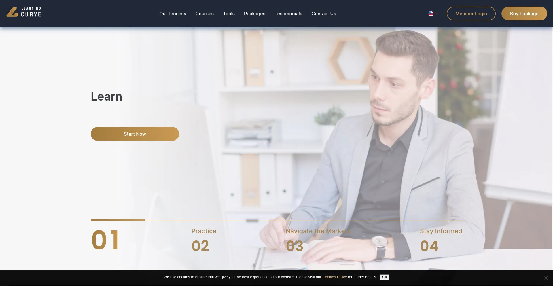 Website screenshot of Learningcurve.academy