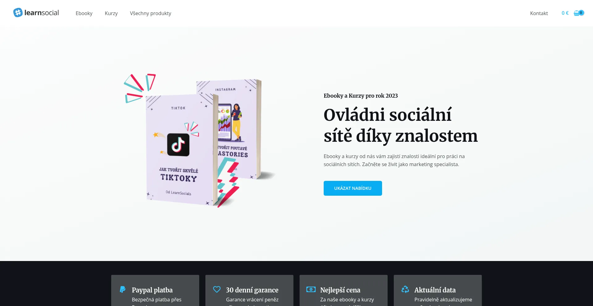 Website screenshot of Learnsocials.eu