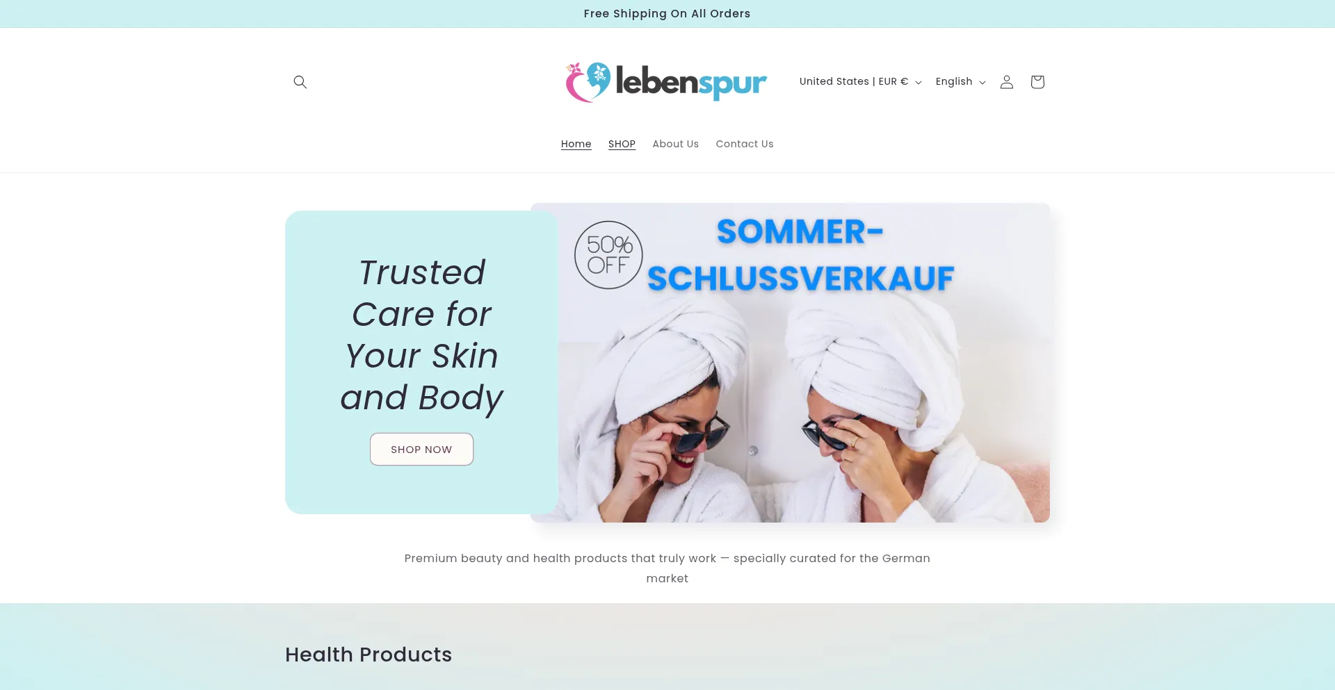 Website screenshot of Lebenspur.com