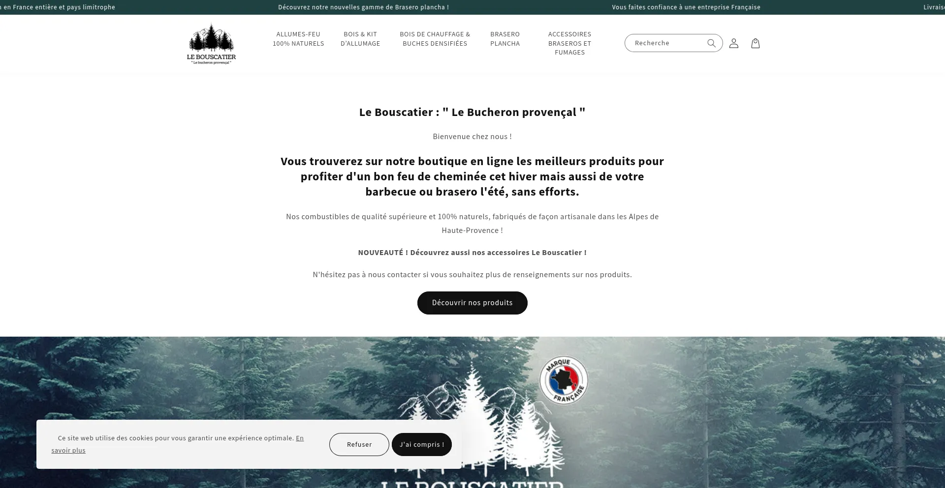 Website screenshot of Lebouscatier.com