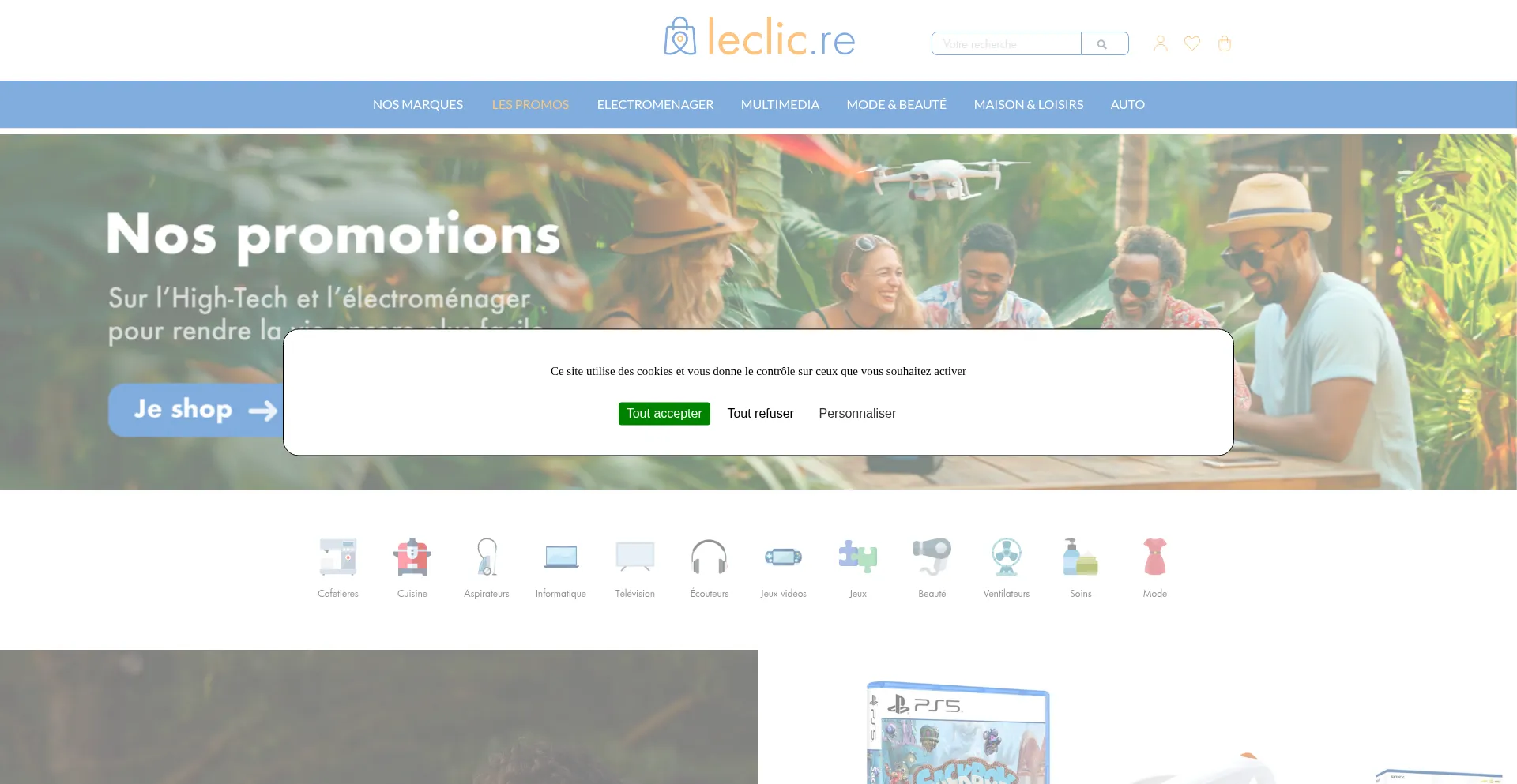 Website screenshot of Leclic.re