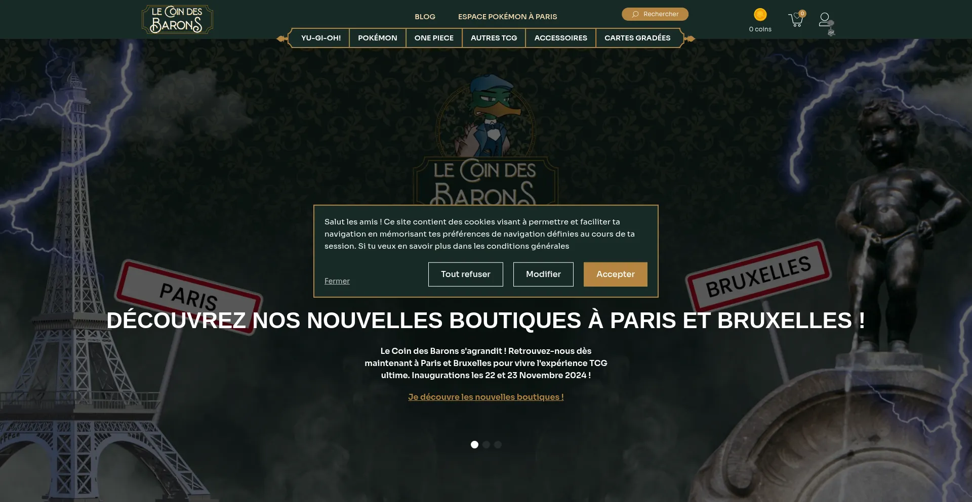 Website screenshot of Lecoindesbarons.com