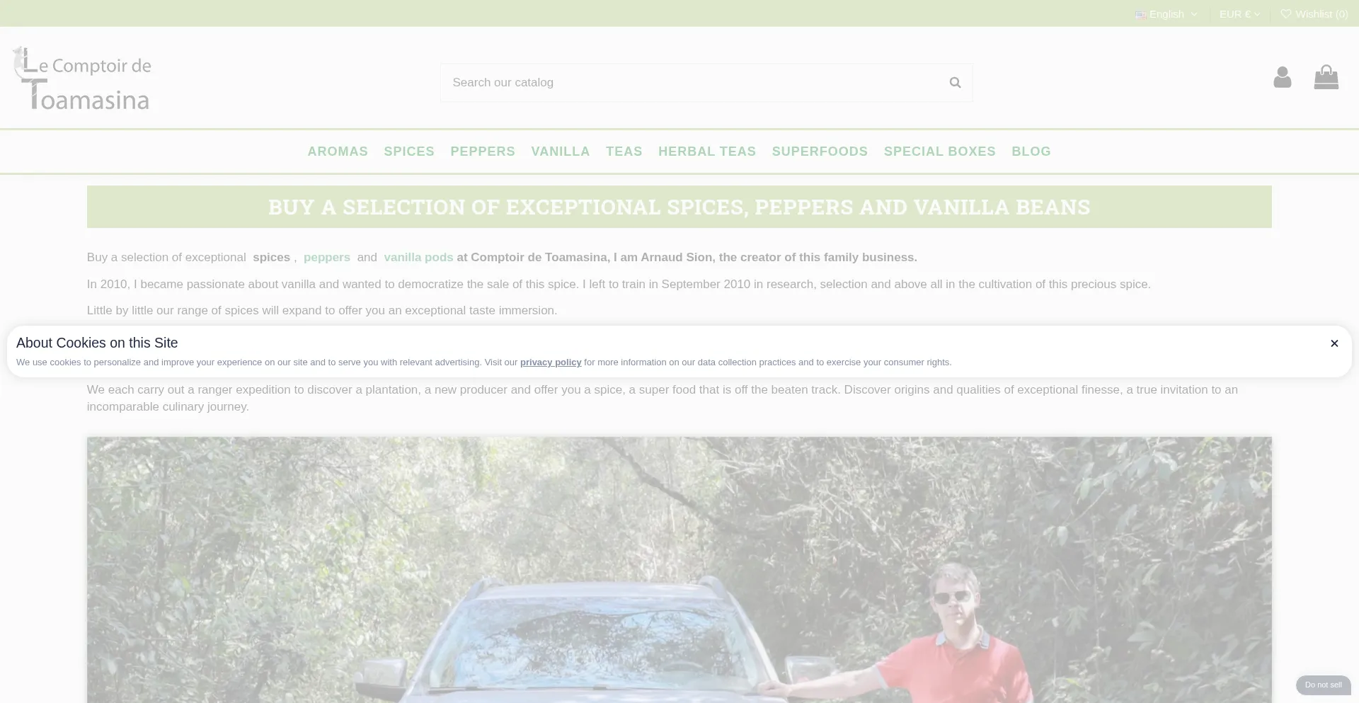 Website screenshot of Lecomptoirdetoamasina.fr