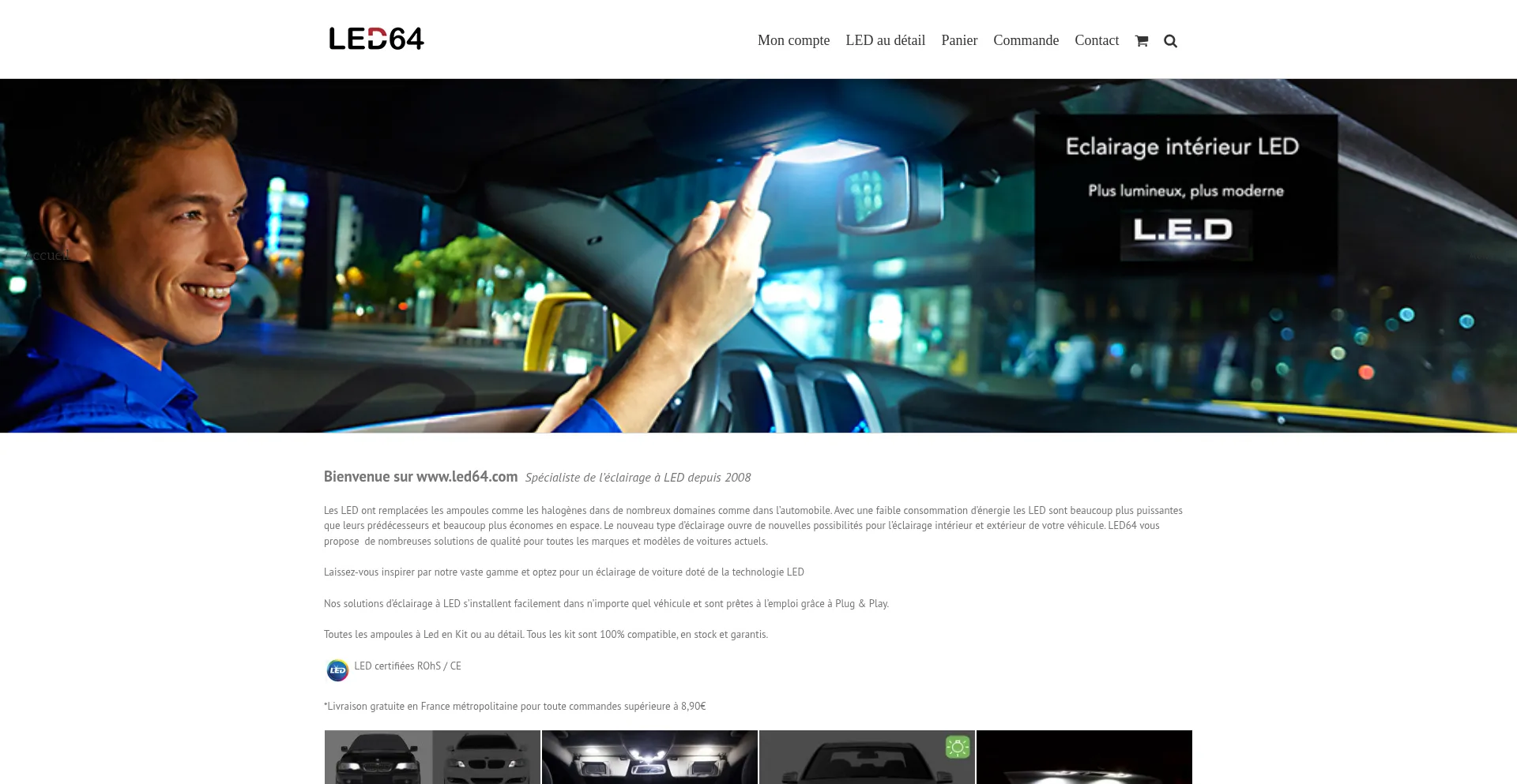 Website screenshot of Led64.com