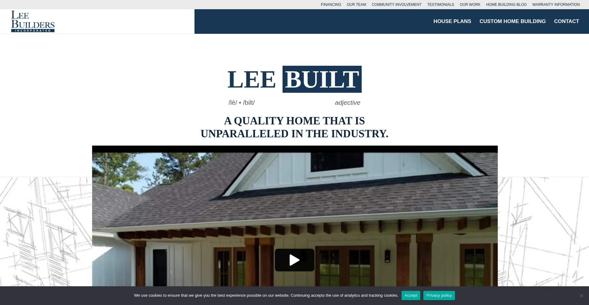 Website screenshot of Leebuildersonline.com
