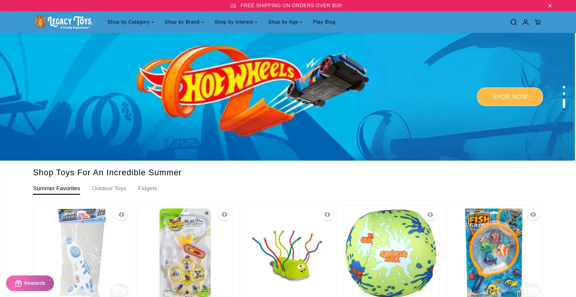Website screenshot of Legacytoys.ca