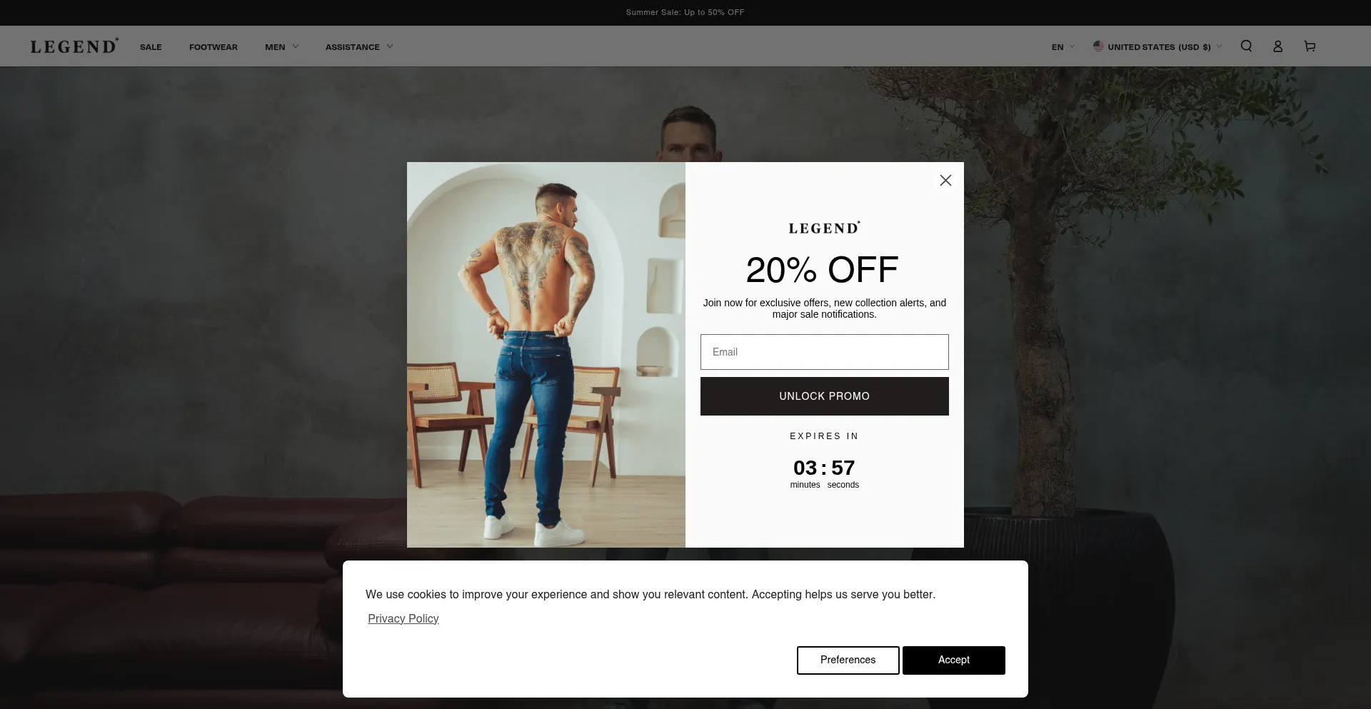 Website screenshot of Legendlondon.co