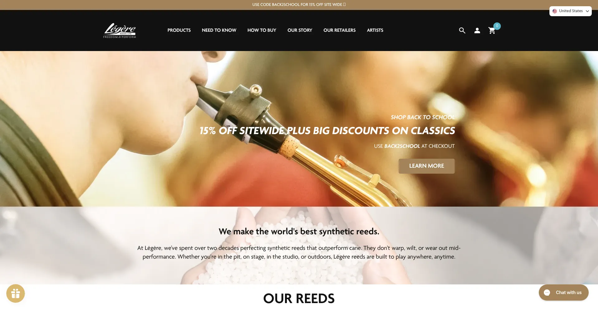 Website screenshot of Legere.com