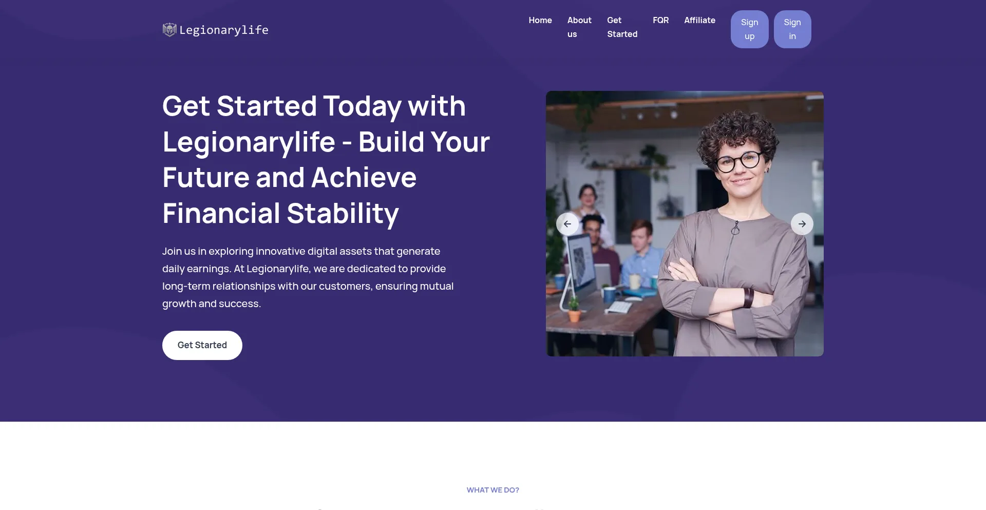 Website screenshot of Legionarylife.com