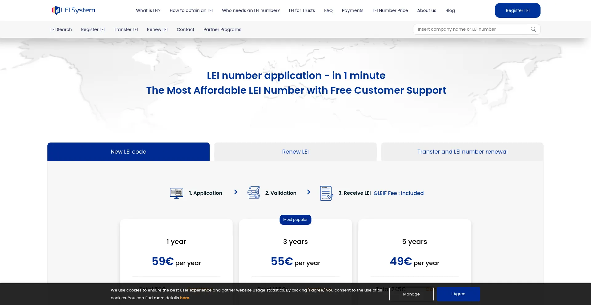 Website screenshot of Leisystem.com