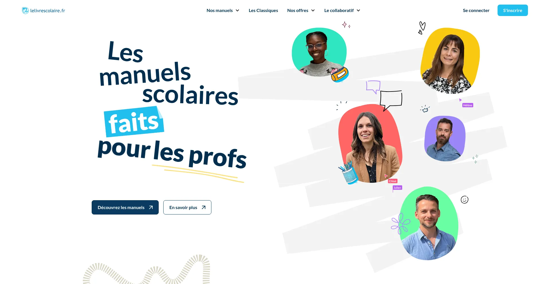Website screenshot of Lelivrescolaire.fr