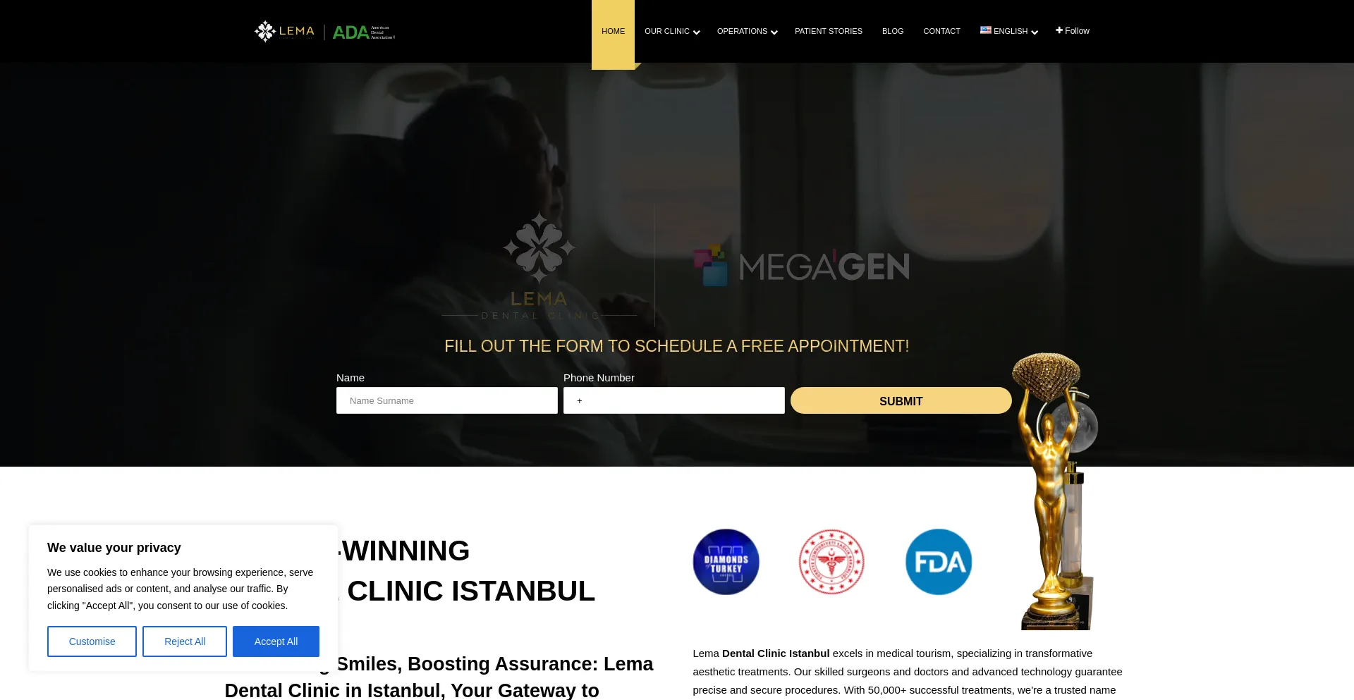 Website screenshot of Lemaclinic.com