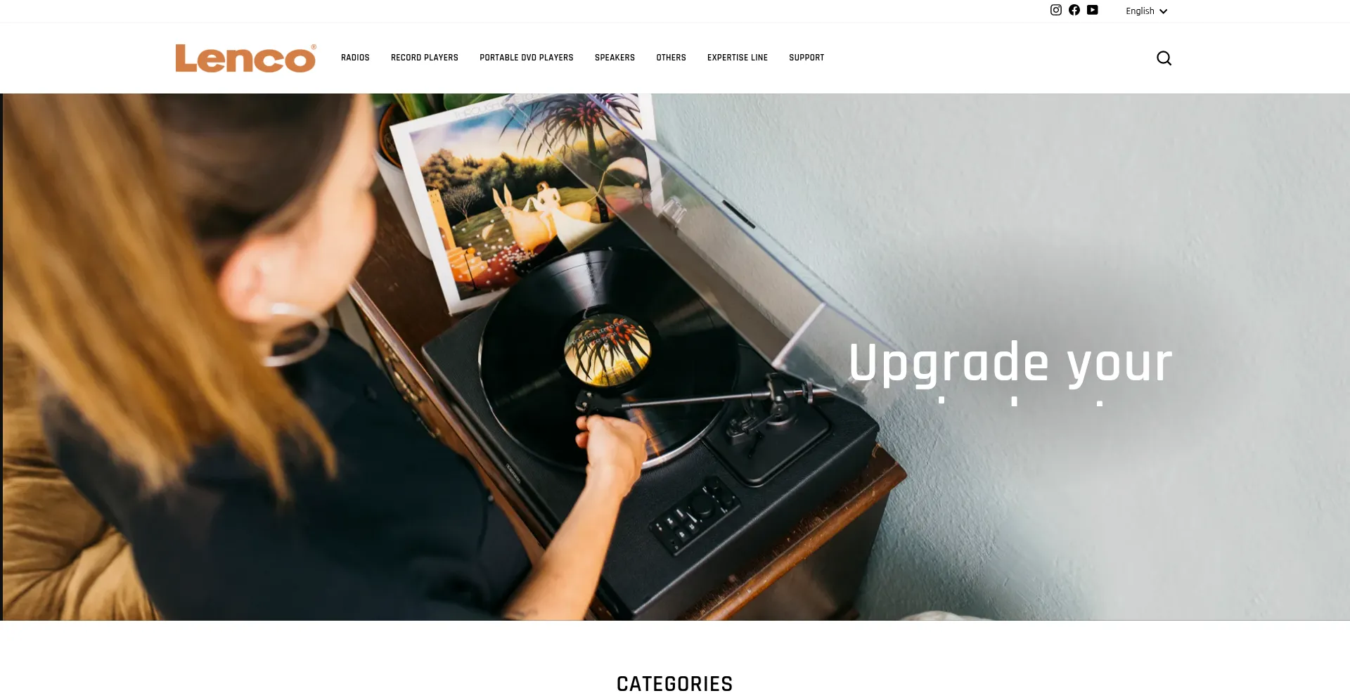 Website screenshot of Lenco.com