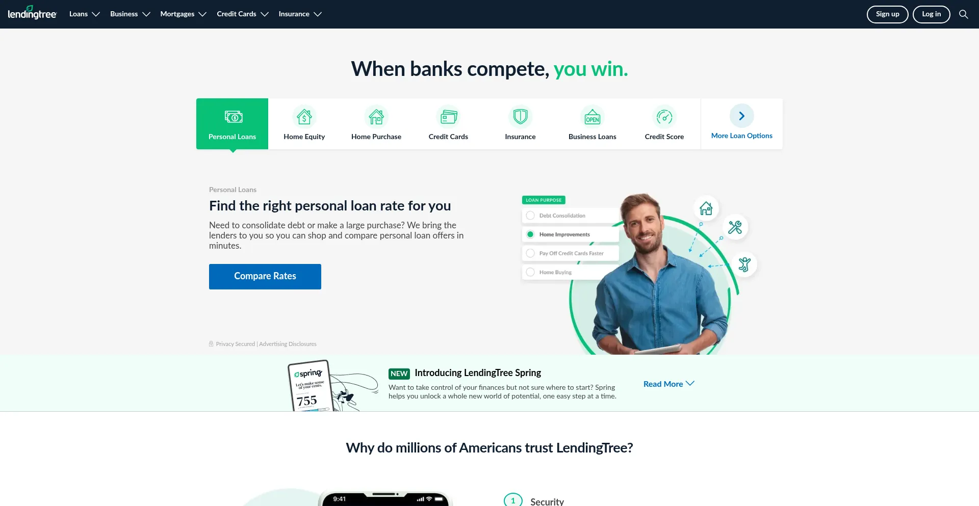 Website screenshot of Lendex.com