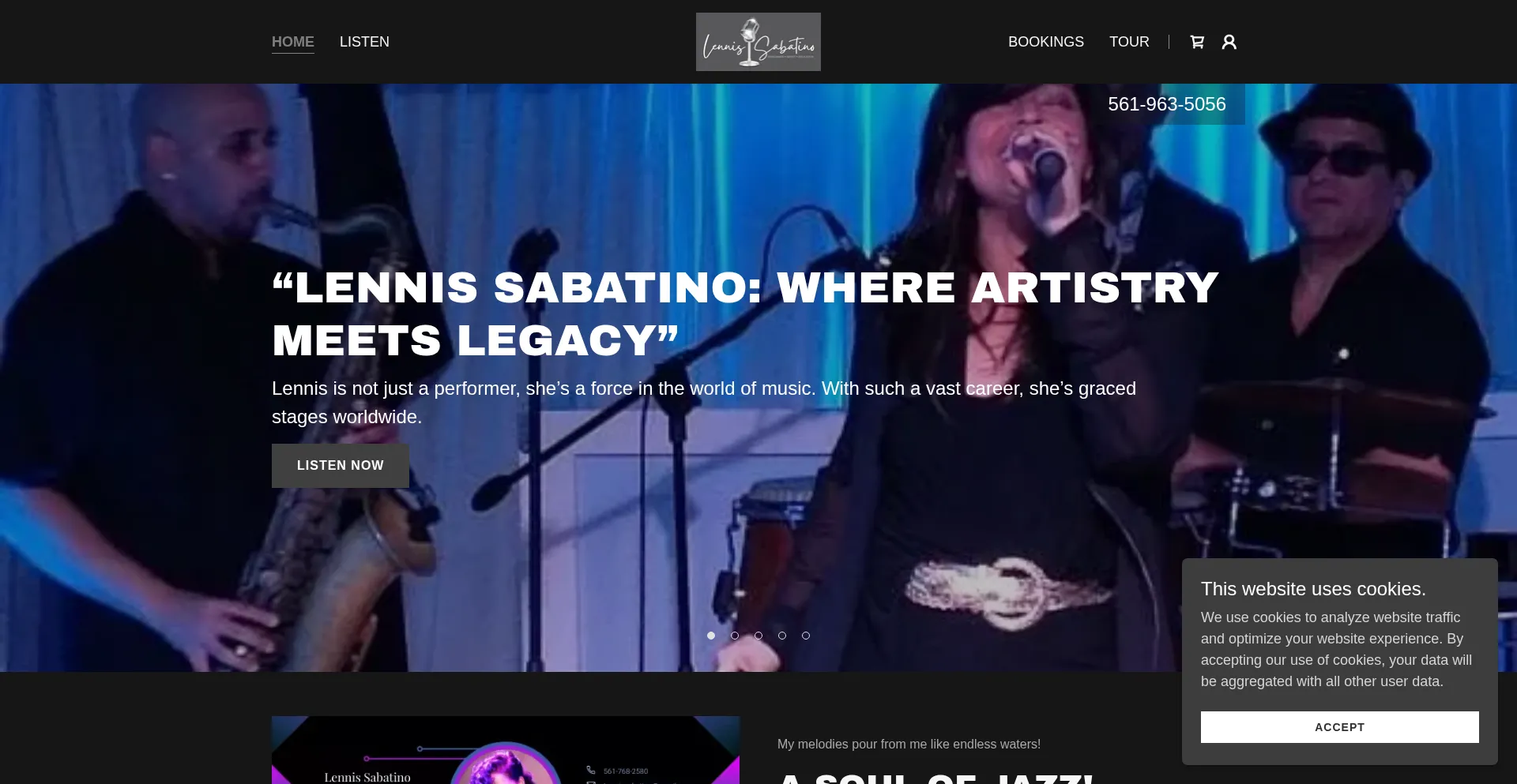 Website screenshot of Lennissabatino.com