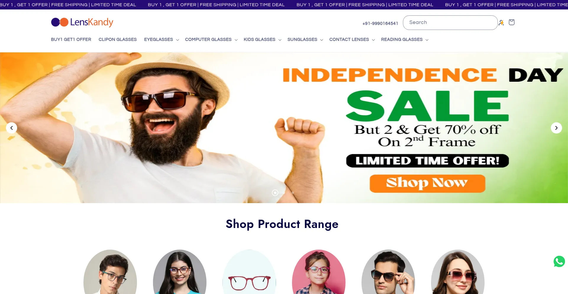 Website screenshot of Lenskandy.com