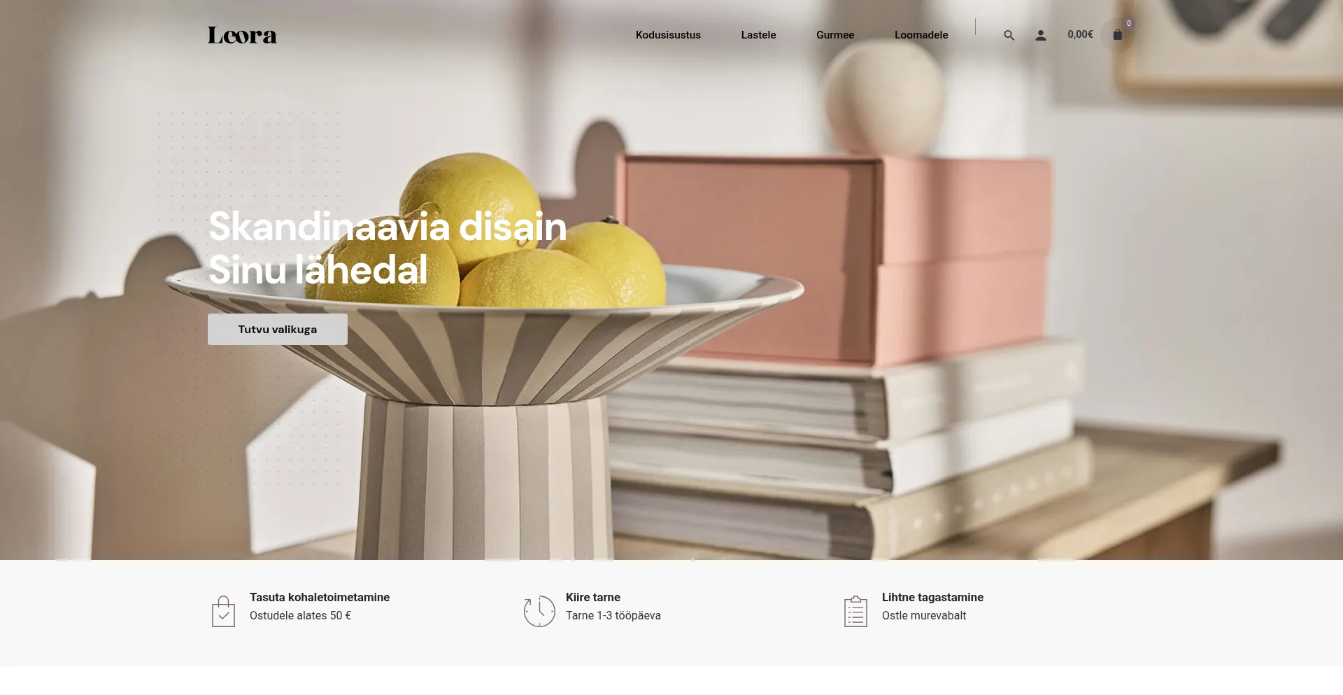 Website screenshot of Leora.ee