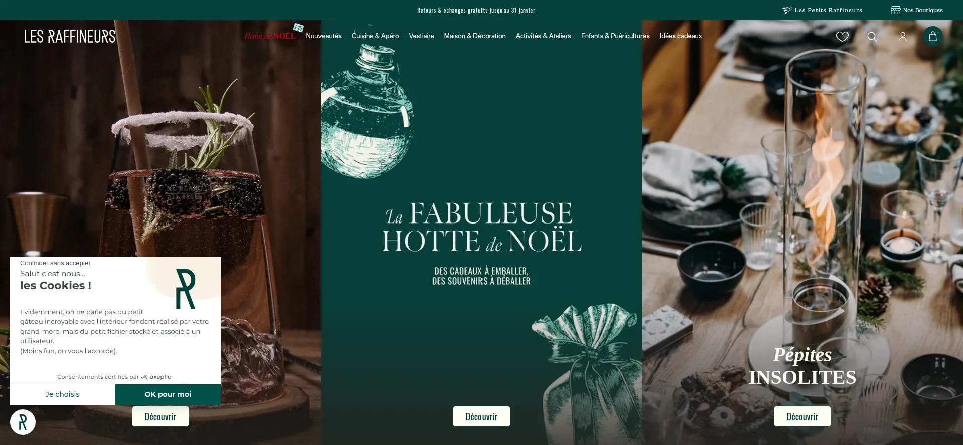 Website screenshot of Lesraffineurs.com