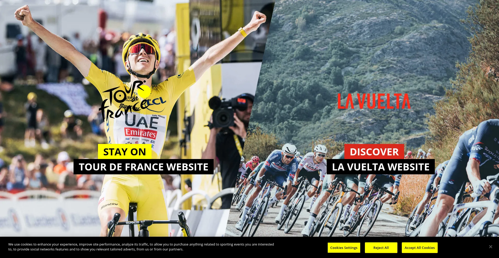 Website screenshot of Letour.com