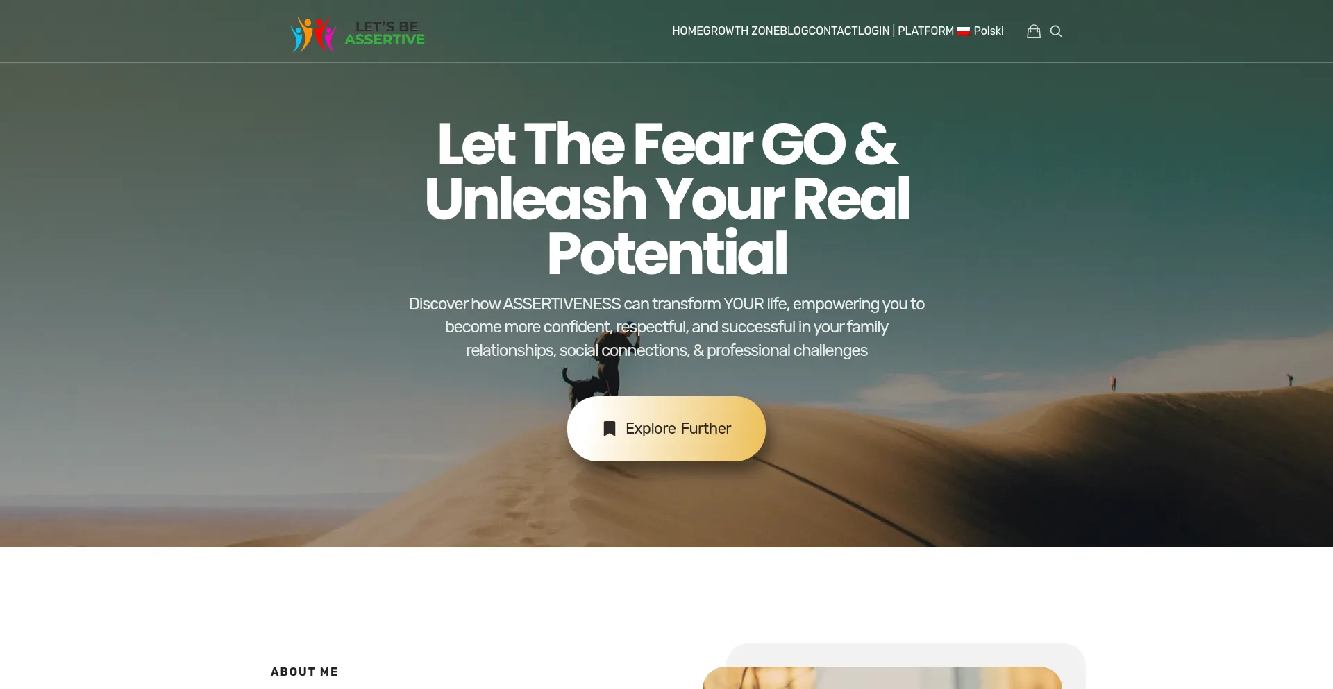 Website screenshot of Letsbeassertive.com